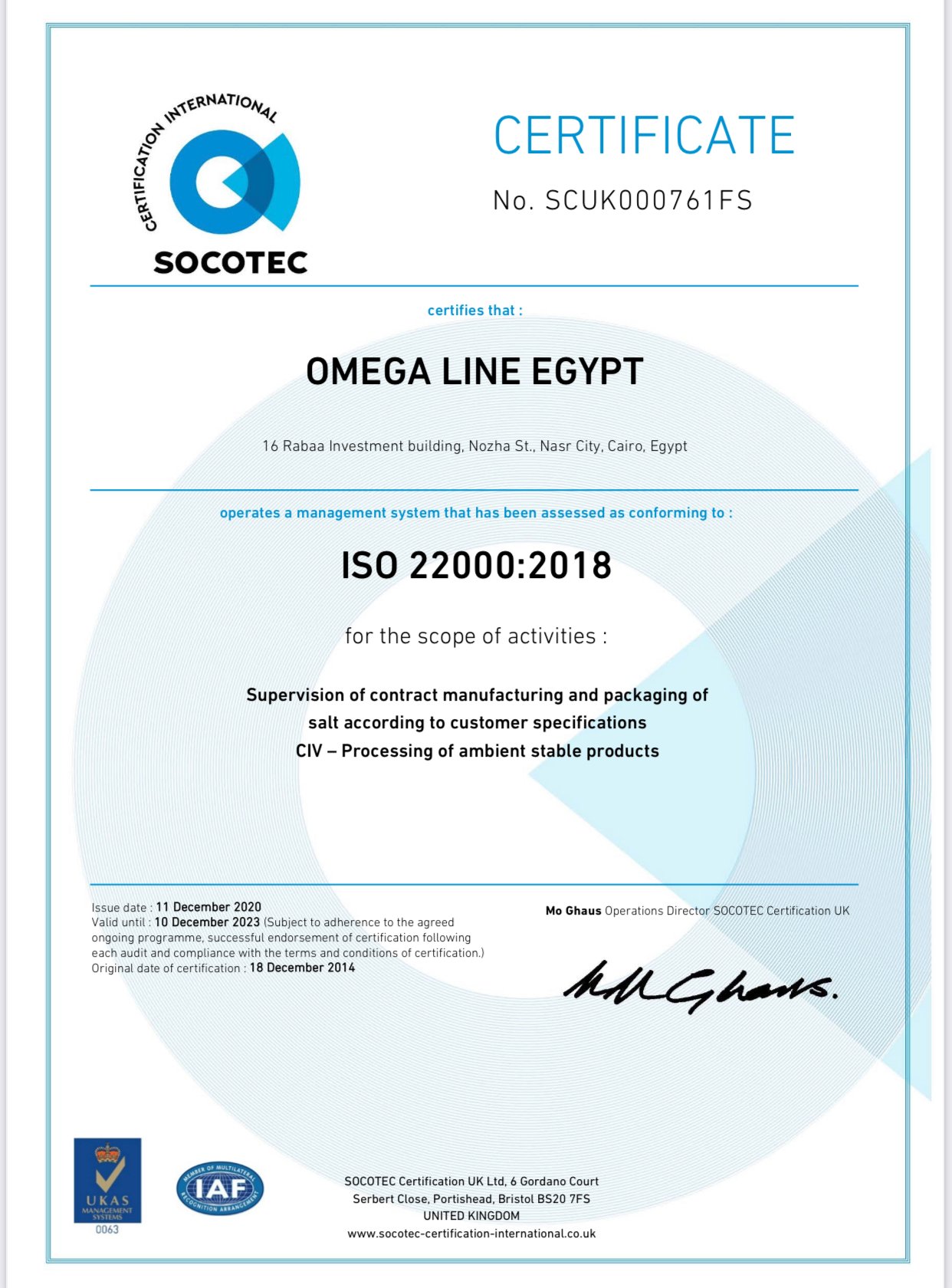 ISO 22000 Certification